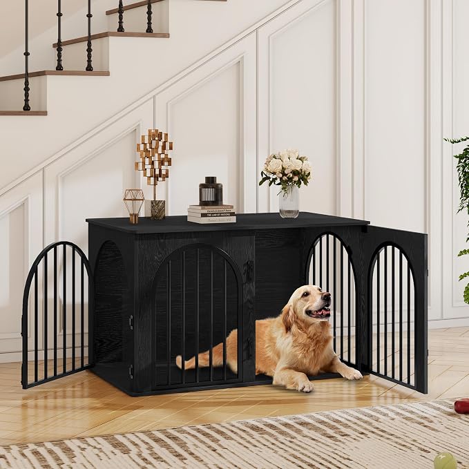 Hzuaneri 39.4" Wooden Dog Crate Furniture, Indoor Dog Kennel Dogs Cage - Image 3