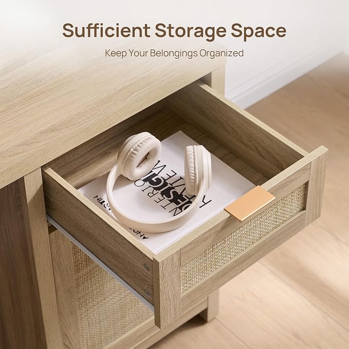 SICOTAS Rattan Home Office Desk - Image 4