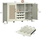 Rattan Wine Bar Cabinet, Boho Rattan Home Bar - Image 2