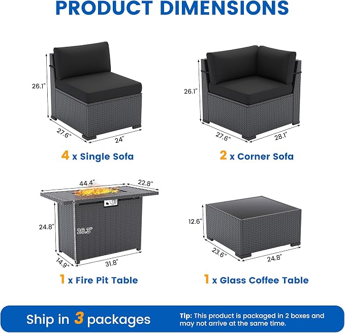 8 Piece Patio Furniture Set - Image 8