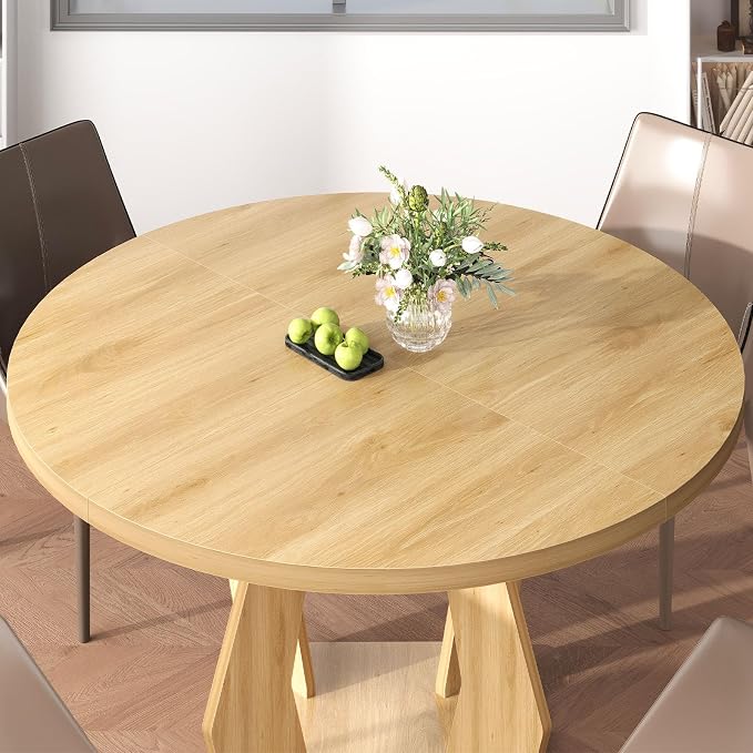 IBF Round Dining Table for 4-6 People, 47 Inches Dining Room Table - Image 6