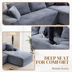 95" L Shaped Boneless Sectional Couches, Wide Armrest, Deep Seat, Memory Foam - Image 4