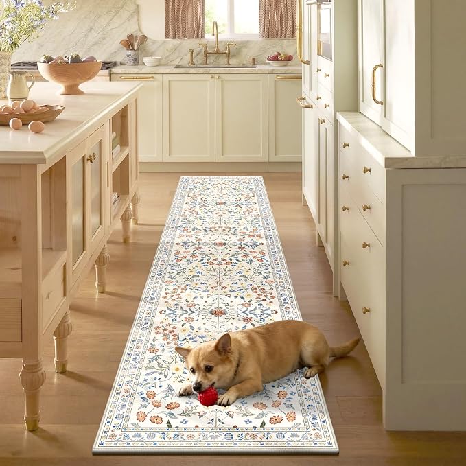 Yamaziot 2x8 Washable Hallway Runner Rug Non Slip Carpet, Colorful Beige | Soft - Image 3