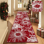 Findosom Christmas Runner Rug 2x8, Non Slip High-Low Textured Floral Washable by Findosom
