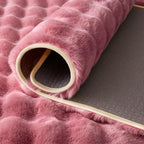 Dusty Rose Rabbit Plush Rug 4'x6', Fluffy Shaggy Area Rug - Image 7