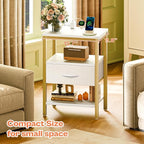 SUPERJARE Nightstand with Charging Station, Bed Side Table with Adjustable - Image 6