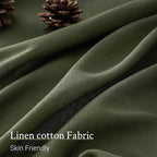 Topfinel Olive Green Pinch Pleated Semi Sheer Curtains Textured Linen Blended - Image 4