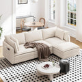 Vesgantti 109" L Shaped Cloud Sectional Couch, Comfy Corduroy Upholstered by Vesgantti