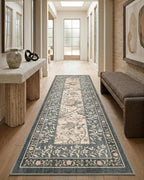 GarveeHome Grey Washable Kitchen Runner Rug: 2'6" x 8' Hallway Rug Non Slip by GarveeHome