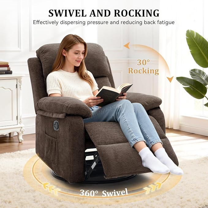 Korser Recliner Chair, 360 Swivel Rocker Chair - Image 3