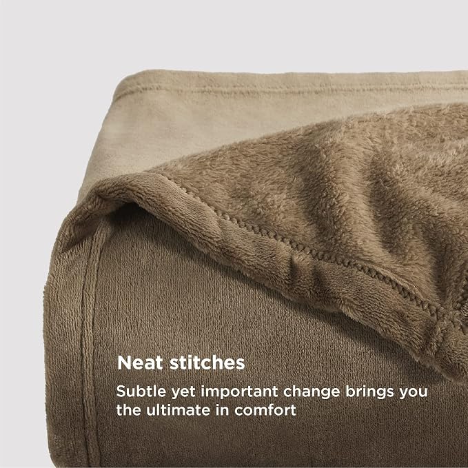 Bedsure GentleSoft Fleece Throw Blanket Camel - Image 4