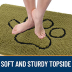 OLANLY Dog Door Mat for Muddy Paws 30x20, Paw Print Design Chenille Mud Mat | - Image 4