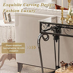 HavenlyYouth Console Table 47.2", Tempered Glass Sofa Tables, Vintage Entryway - Image 7