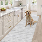 cotiled Hallway 2.6x8 Runner Rugs Washable Boho Rug Grey | Stain Resistan - Image 5