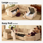 GOSUHI 107" Sleeper Sofa, Set of Modular Pieces - Image 3
