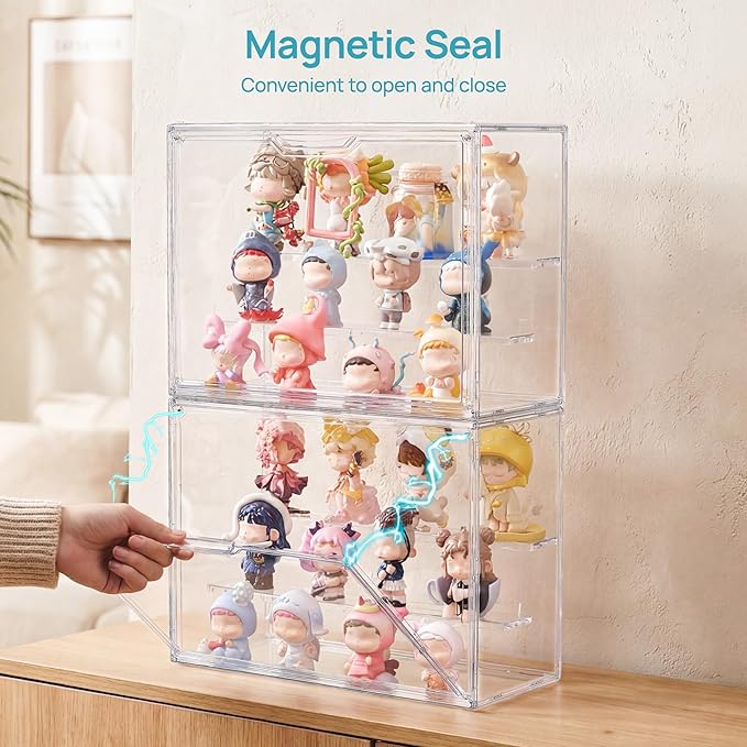 Vtopmart 4 Pack Acrylic Display Case, Stackable Figure Display Case - Image 4
