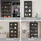 Display Cabinet with Acrylic Glass Doors, 5-Tiers Curio Cabinet with LED - Image 6