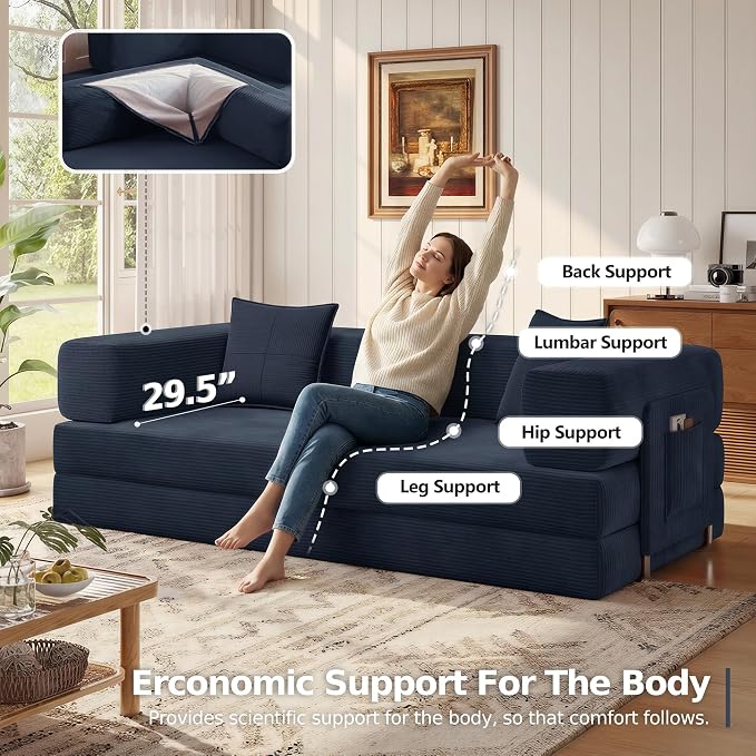 MoonSpeak 78.8''Sleeper Couch Bed - Image 8