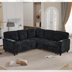 L-Shaped Sectional Couch with Storage and Pull Out Bed, Convertible Sofa Bed - Image 3