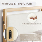 KISLOT 3 Pieces Bedroom Set, Wood Bed Frame - Image 7