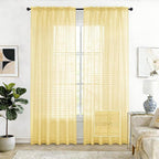 SpaceDresser Check Sheer Curtains 96 Inches Long by SpaceDresser