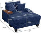 KEIKI Corduroy Storage Armrest Sofa, Single Versatile Seat - Image 3