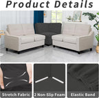 Easy-Going Stretch Soft Sectional Corner Sofa Couch Slipcover Dark Gray | - Image 5