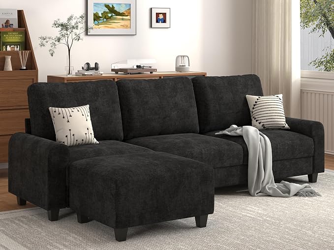 EASE MOOSE 100" Chenille L-Shaped Sectional Sofa, Modern Deep Seat Modular Couch by EASEMOOSE