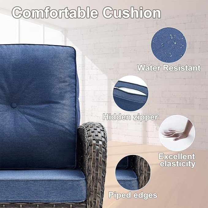 Belord Patio Wicker Chairs Swivel Rocker - Image 9