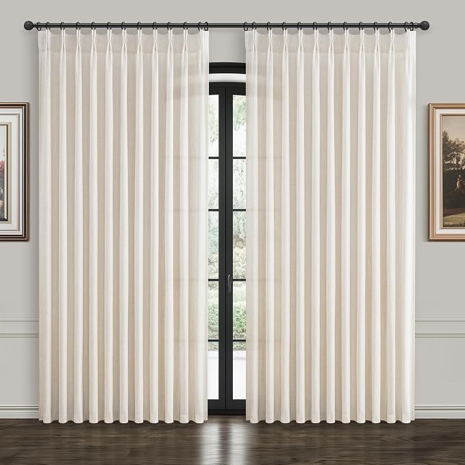 Custom 60 Inch Wide Birch Light Filtering Curtains by PleatedDrapes