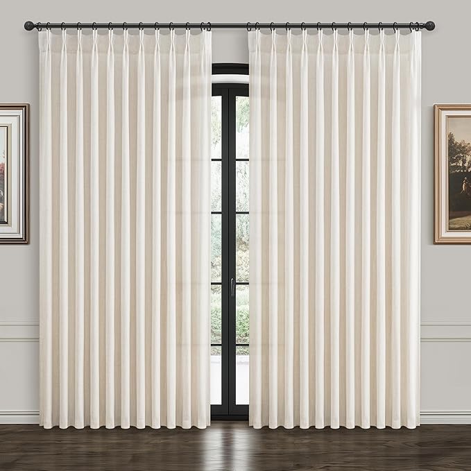 Pinch Pleat 120 Inch Extra Long High Ceiling Curtains 60 Inch Wide by PleatedDrapes