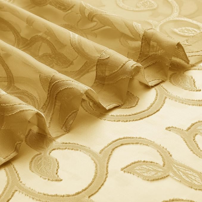 Furman Gold Sheer Curtains 63 inch Length - Image 7