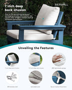 SERWALL HDPE Patio Furniture Set, 7-piece Outdoor Sectional Sofa Set, All - Image 4