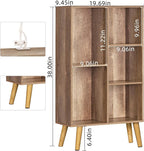5 Cube Small Bookshelf, 3 Tier Mid-Century Modern Bookcase - Image 3