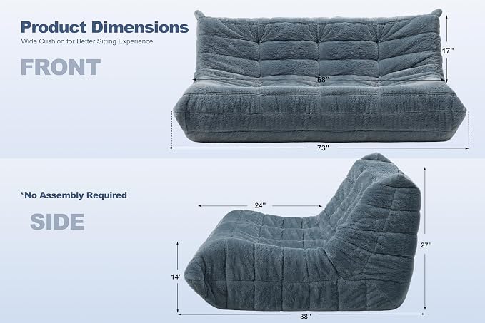 Bean Bag 3-Seater Chair Big Sofa Beanbag Chair - Image 2