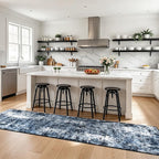 Rugflix 3x10 Runner Rug for Hallway, Washable Navy Blue Long Runners | Machine - Image 2