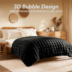 L'AGRATY Faux Rabbit Fur Throw Blanket - Image 2