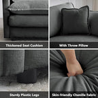 mikibama Luxury 3 Piece Sofa Set, 2 Pieces of Single Sofa and 1 Piece of 3 - Image 4