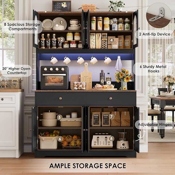 HIFIT 71" LED Kitchen Pantry Cabinet - Image 6