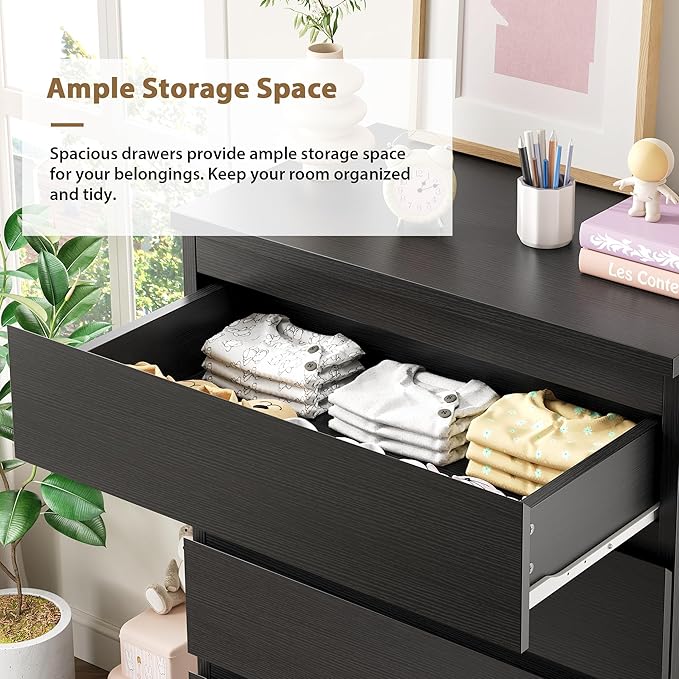 Jocoevol Black 5 Drawer Dresser - Image 5