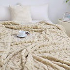Aganear Fleece Throw Blanket for Bed Couch 90"x108" Khaki | Lightweight Fuzzy - Image 5