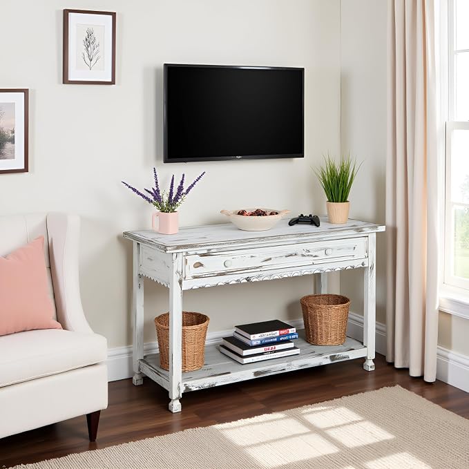 Alaterre Furniture Rustic Country Cottage Console Table - Image 7