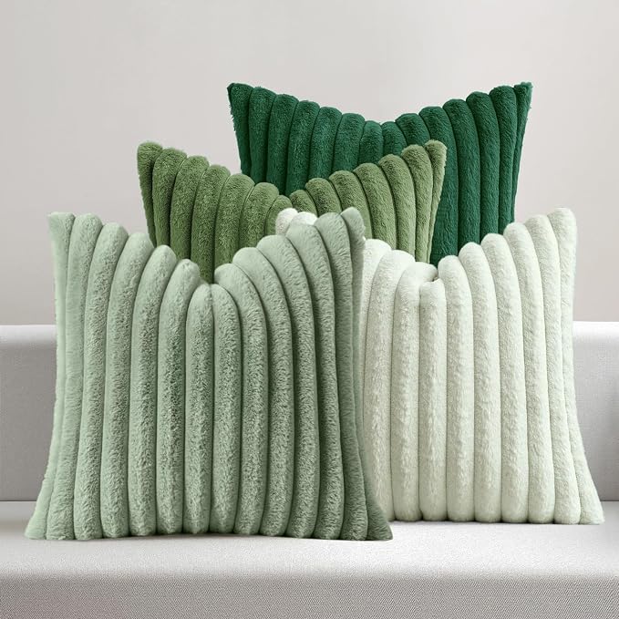 MIULEE Faux Fur Plush Decorative Throw Pillow Covers 20x20, Soft Modern Cozy by MIULEE