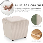 Furniture of America Lennox Modern Chenille 17-inch Square Storage Ottoman - Image 4