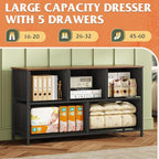 WLIVE Dresser for Bedroom with 5 Drawers, Wide Chest of Drawers, Fabric Dresser - Image 4