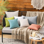 MIULEE Pack of 2 Decorative Outdoor Solid Waterproof Throw Pillow Covers Faux - Image 3