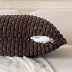Set of 4 Dark Brown Decorative Throw Pillow Covers 24x24 Inch Corduroy Pillow - Image 4