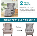 KRFOONN Wingback Chair Covers Slipcovers 2 Piece Stretch Wing Chair Covers - Image 4