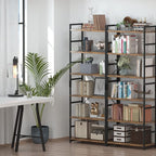 NUMENN 6 Tier Bookshelf, Tall Bookcase Shelf Storage Organizer, Modern Book - Image 5