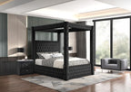 Velvet Canopy Bed Frame King - Image 7